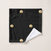 Elegant Black en Gold look Polka Dots Pattern Bad Handdoek (Wasdoekje)