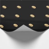 Elegant Black en Gold look Polka Dots Pattern Cadeaupapier (Hoek)