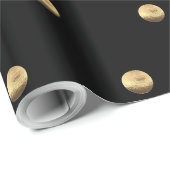 Elegant Black en Gold look Polka Dots Pattern Cadeaupapier (Rol Hoek)