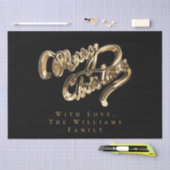Elegant Black en Gold look Script, prettig kerstfe Tissuepapier (Craft)