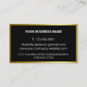 Elegant Black en Gold Lotus Visitekaartje (Achterkant)