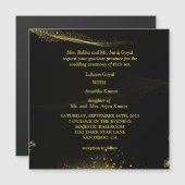 Elegant Black en Gold Magnetische Uitnodiging (Voorkant / Achterkant)