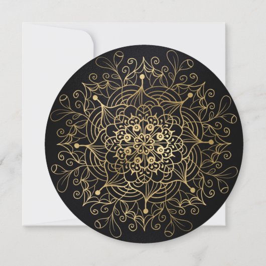 Elegant Black en Gold Mandala 21ste verjaardag Kaart (Achterkant)