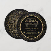 Elegant Black en Gold Mandala 21ste verjaardag Kaart (Voorkant / Achterkant)