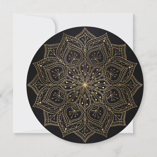 Elegant Black en Gold Mandala 21ste verjaardag Kaart (Achterkant)