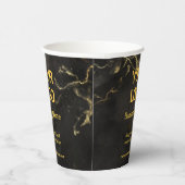 Elegant Black en Gold Marble Business Slogan Papieren Bekers (Rechts)