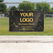 Elegant Black en Gold Marble Business Slogan Spandoek (Insitu)