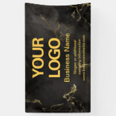 Elegant Black en Gold Marble Business Slogan Spandoek (Verticaal)