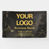 Elegant Black en Gold Marble Business Slogan Spandoek (Horizontaal)