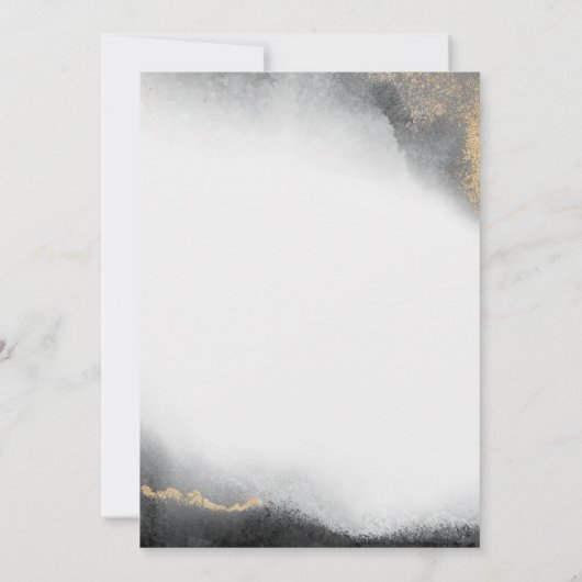 Elegant Black en Gold Marked Opulence Wedding Kaart (Achterkant)