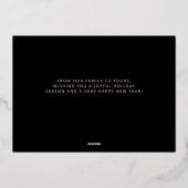 Elegant Black en Gold Merry-kerstgoud Folie Feestdagenkaart (Achterkant)
