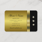 Elegant Black en Gold met luxe diamanten Visitekaartje (Achterkant)