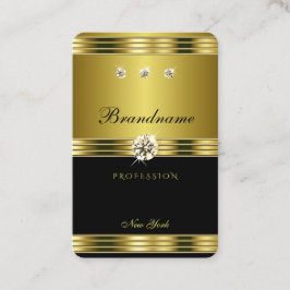 Elegant Black en Gold met luxe diamanten Visitekaartje