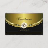 Elegant Black en Gold met luxe neushoorns Visitekaartje (Voorkant)