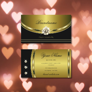 Elegant Black en Gold met luxe neushoorns Visitekaartje