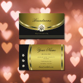 Elegant Black en Gold met luxe neushoorns Visitekaartje