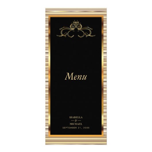 Elegant Black en Gold Metallic - Menu (Voorkant)