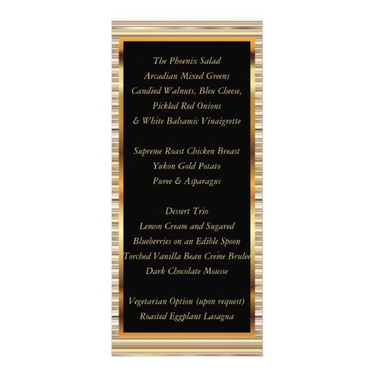 Elegant Black en Gold Metallic - Menu (Achterkant)