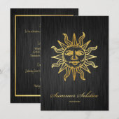 Elegant Black en Gold Metallic Summer Solstice Kaart (Voorkant / Achterkant)