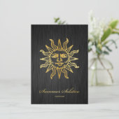 Elegant Black en Gold Metallic Summer Solstice Kaart (Staand voorkant)