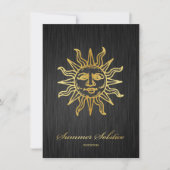 Elegant Black en Gold Metallic Summer Solstice Kaart (Voorkant)