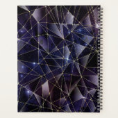 Elegant Black en Gold Midnight Crystal Galaxy Planner (Achterkant)