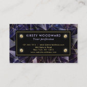 Elegant Black en Gold Midnight Crystal Galaxy Visitekaartje (Achterkant)