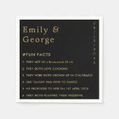 Elegant Black en Gold Modern Facts Weddenschap Servet (Voorkant)