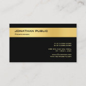 Elegant Black en Gold Modern Minimalistische Sjabl Visitekaartje (Voorkant)