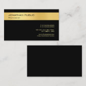 Elegant Black en Gold Modern Minimalistische Sjabl Visitekaartje (Voorkant / Achterkant)