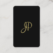 Elegant Black en Gold Modern Monogram Sjabloon Visitekaartje (Voorkant)