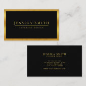 Elegant Black en Gold Modern Professional Visitekaartje (Voorkant / Achterkant)