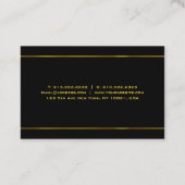 Elegant Black en Gold Moderne Sjabloon op maat Visitekaartje (Achterkant)