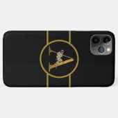 Elegant Black en Gold Monogram Cell Case-Mate iPhone Case (Achterkant (horizontaal))
