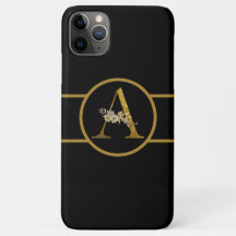 Elegant Black en Gold Monogram Cell