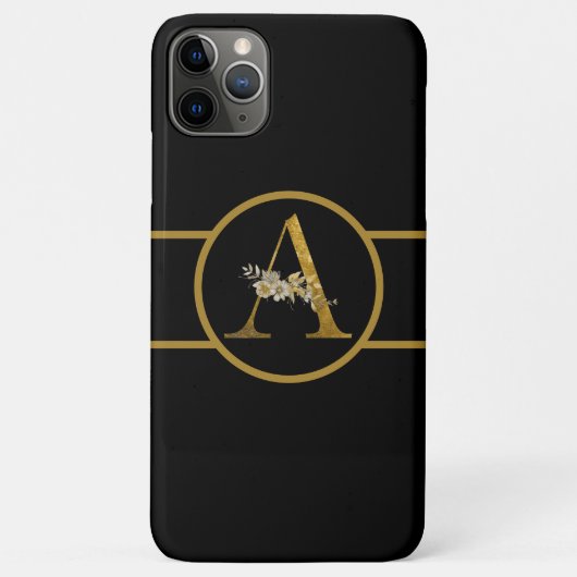 Elegant Black en Gold Monogram Cell Case-Mate iPhone Case (Achterkant)