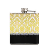 Elegant Black en Gold Monogram Heupfles (Achterkant)