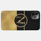 Elegant Black en Gold Monogram Letter "N" Case-Mate iPhone Case (Achterkant (horizontaal))