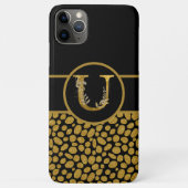 Elegant Black en Gold Monogram Letter "U" Case-Mate iPhone Case (Achterkant)