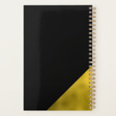 Elegant Black en Gold Monogram Planner (Achterkant)