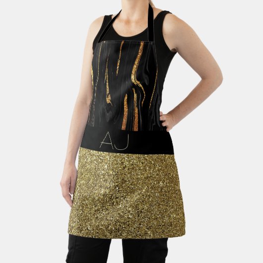 Elegant Black en Gold Monogram Schort (Insitu)