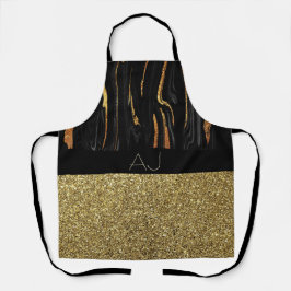 Elegant Black en Gold Monogram Schort