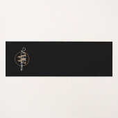 Elegant Black en Gold Monogram Yoga Mat (Voorkant (horizontaal))