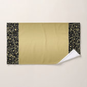 Elegant Black en Gold Muzieknoten Patroon Bad Handdoek (Handdoek)