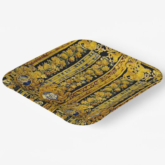 Elegant Black en Gold Papieren Bordje (Gebogen)