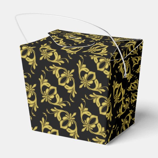Elegant Black en Gold Pattern Bedankdoosjes (Achterkant)