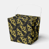 Elegant Black en Gold Pattern Bedankdoosjes (Voorkant Zijde)