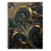 Elegant Black en Gold Pattern Notitieboek (Voorkant)