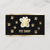 Elegant Black en Gold Pet Groomer Visitekaartje (Voorkant)