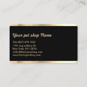 Elegant Black en Gold Pet Groomer Visitekaartje (Achterkant)